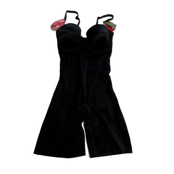 Spanx Suit Your Fancy Strapless Cupped Mid Thigh Bodysuit in Black
